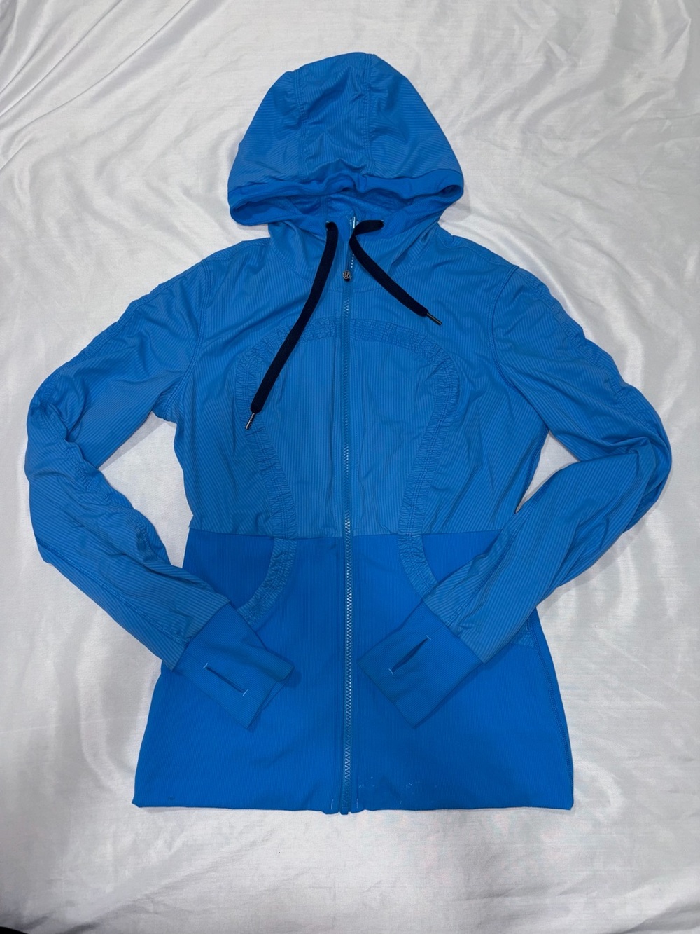 lululemon athletica Bright Blue Hooded Zip Bomber Jacket